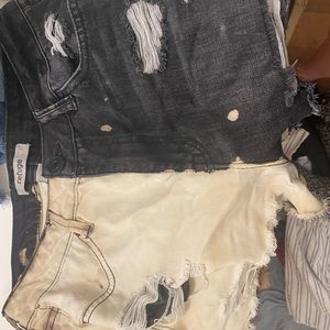 Half Black Half bleached Shorts